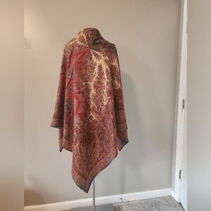 Etro Elegant Paisley Shawl Wrap Silk/wool Blend Big